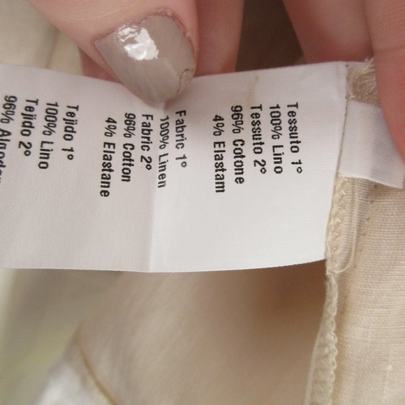 Biancalancia Cream Colorblock Linen Dress Size 44 Deconstructed Sleeveless - Picture 7 of 13